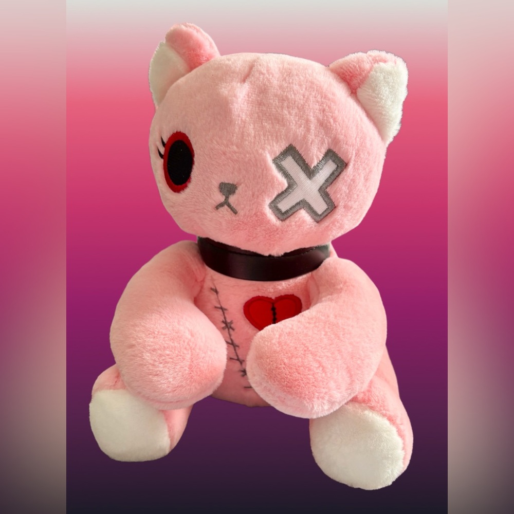 Zombie Kitty Cat Pink Plushie Stuffed Animal